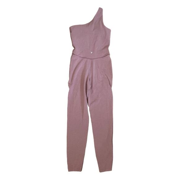 Old Navy Pink and White Jumpsuit with High Neckline and Fitted Legs - Picture 3 of 5